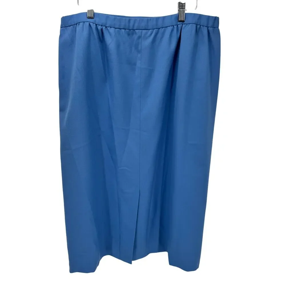 Pendleton Skirt Womens 14W‎ Blue Virgin Wool Lined Classic Midi Vintage Classic